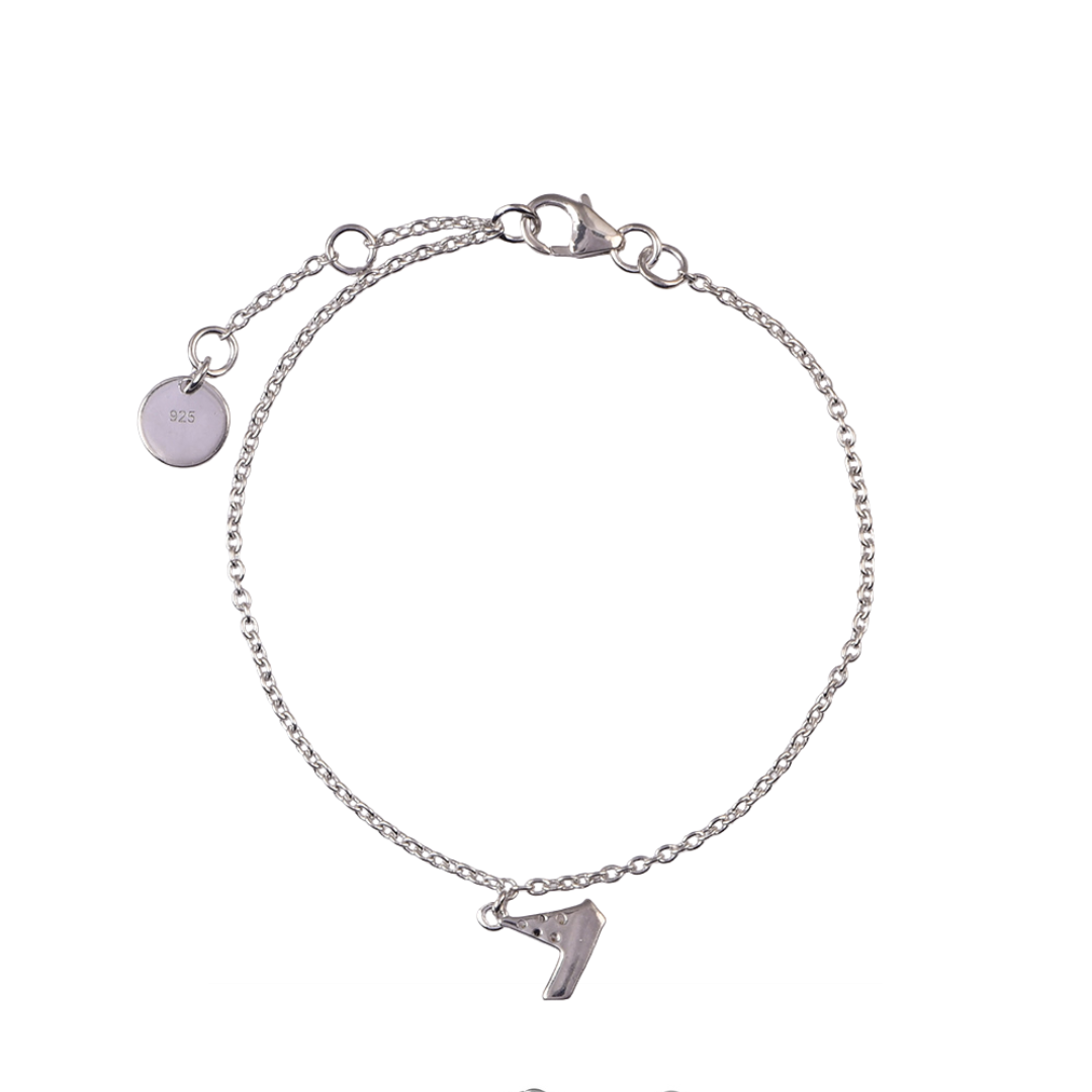 925 Silver Sparkling Paper Boat Bracelet