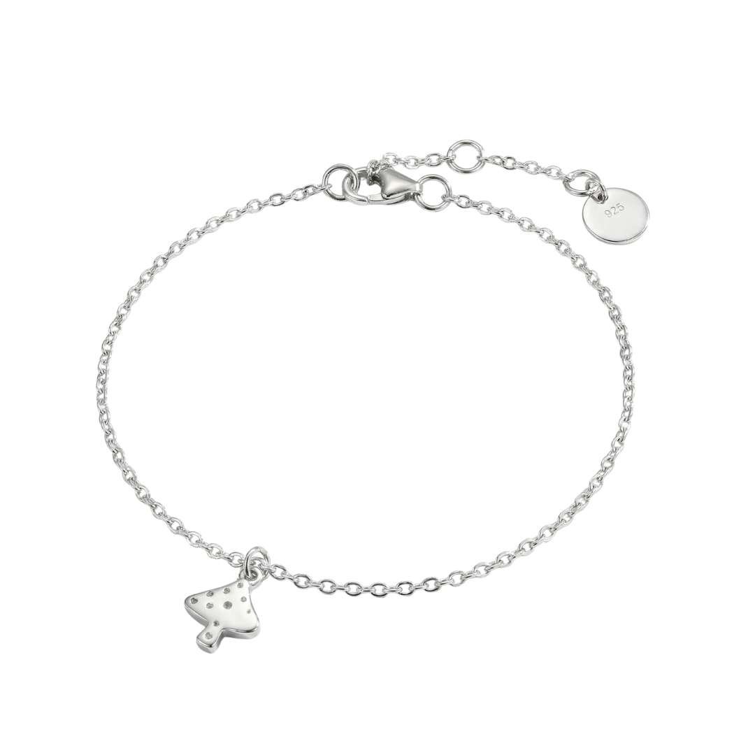 Whimsical Mushroom 925 Silver Bracelet