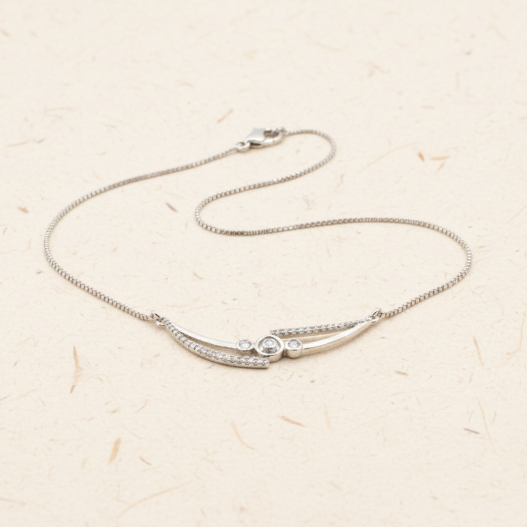 The Crystal Trinity Wave Necklace