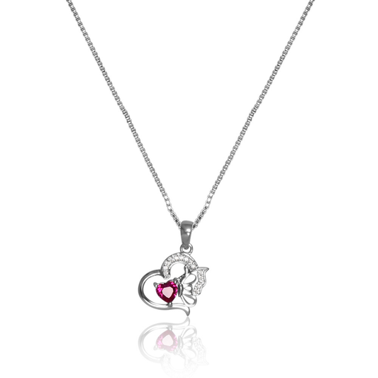 The Crimson Butterfly Heart Necklace