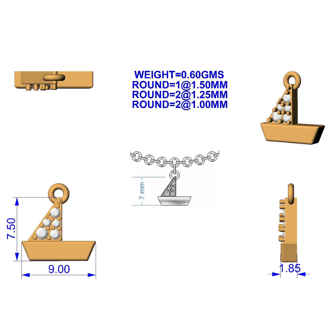 925 Silver Sparkling Paper Boat Bracelet