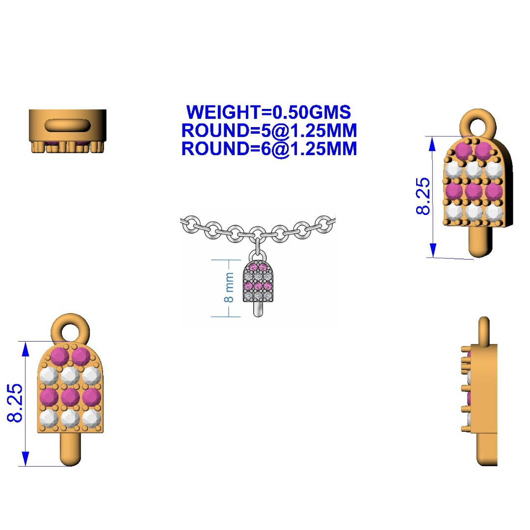 925 Silver Pink Ice Pop Bracelet