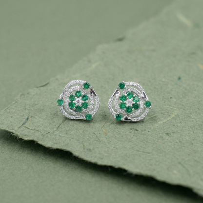 The Emerald Rose Swirl Earrings
