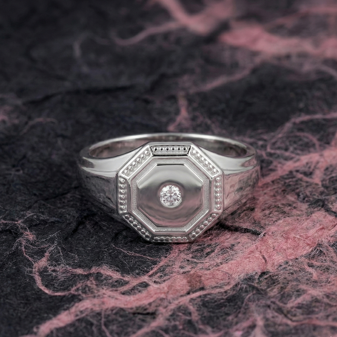 The Octagon Shield Signet Ring