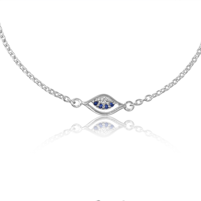 925 Silver Sapphire Blue Eye Bracelet