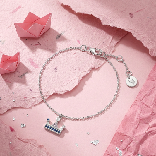 925 Silver Royal Tiara Charm Bracelet