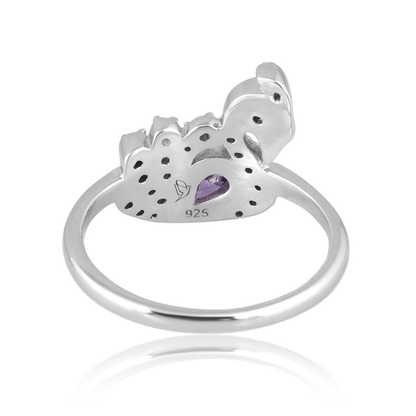 The Amethyst Peacock Plume Ring