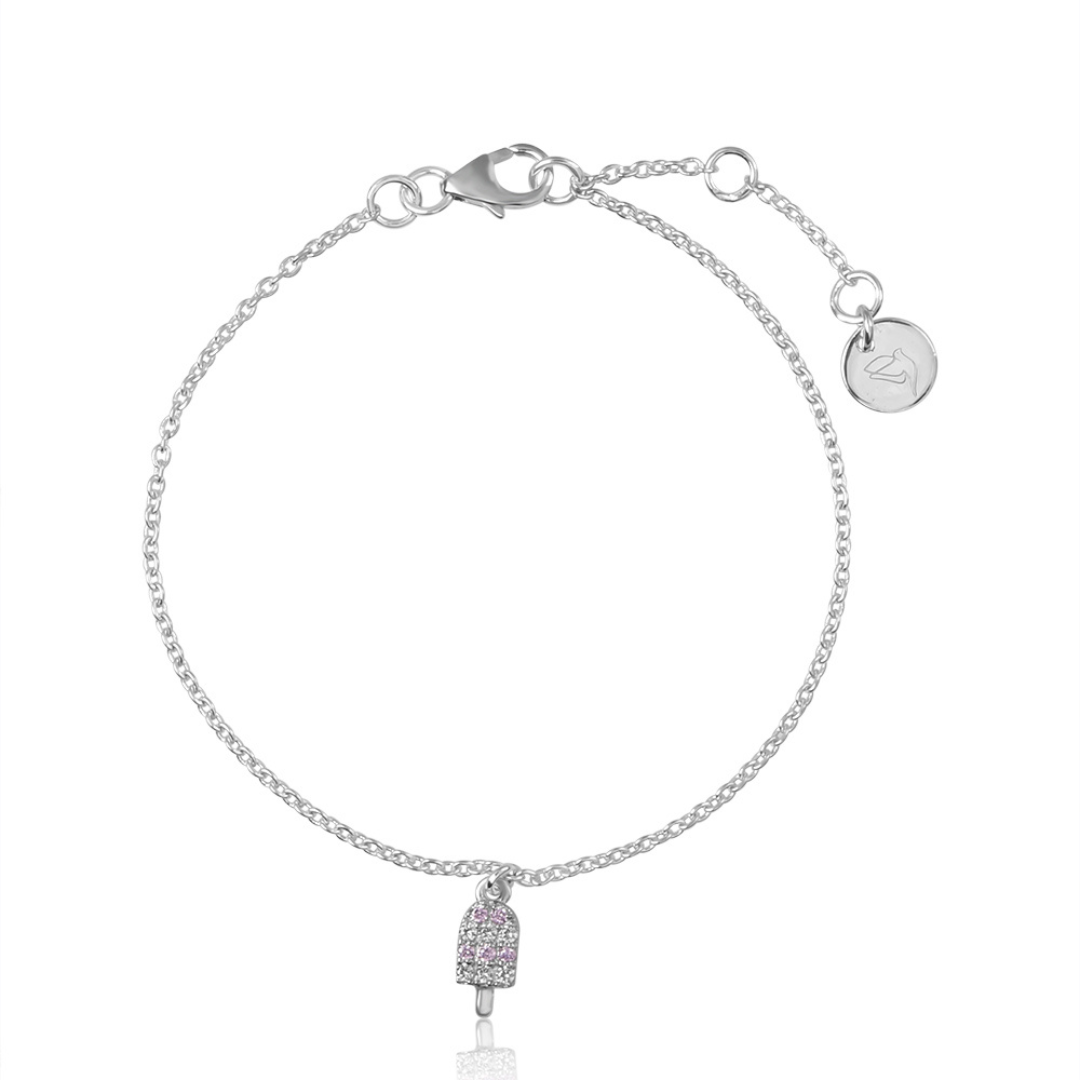 925 Silver Pink Ice Pop Bracelet