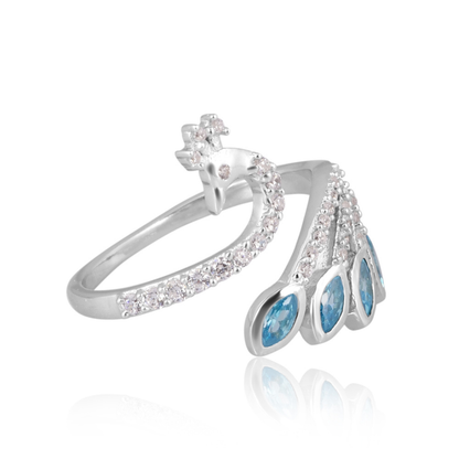 The Sky Blue Peacock Majesty Ring