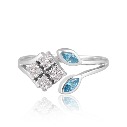 The Sky Blue Leaf Mosaic Ring