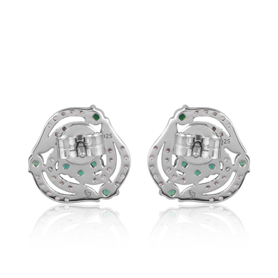 The Emerald Rose Swirl Earrings