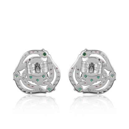 The Emerald Rose Swirl Earrings