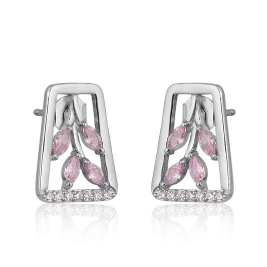 The Pink Trellis Frame Earrings