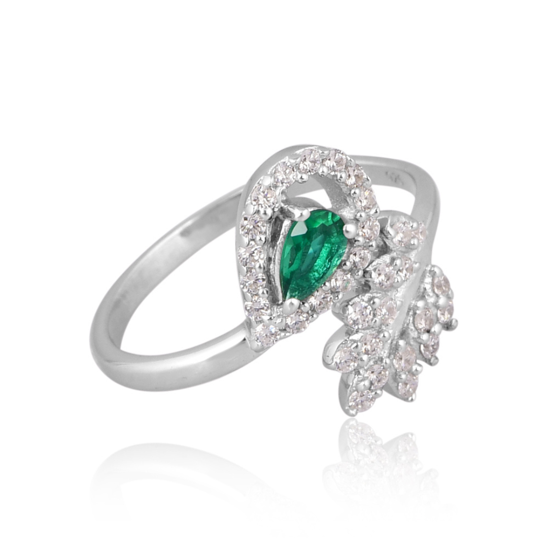 The Emerald Leaf Wrap Ring