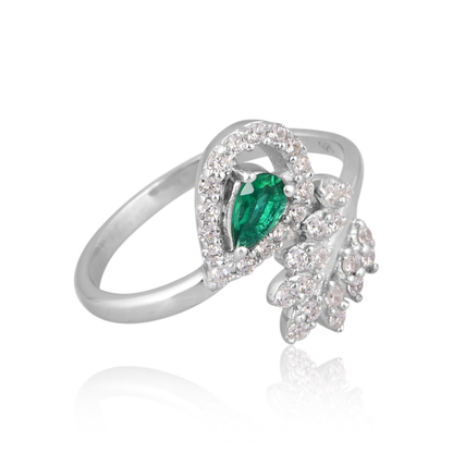 The Emerald Leaf Wrap Ring