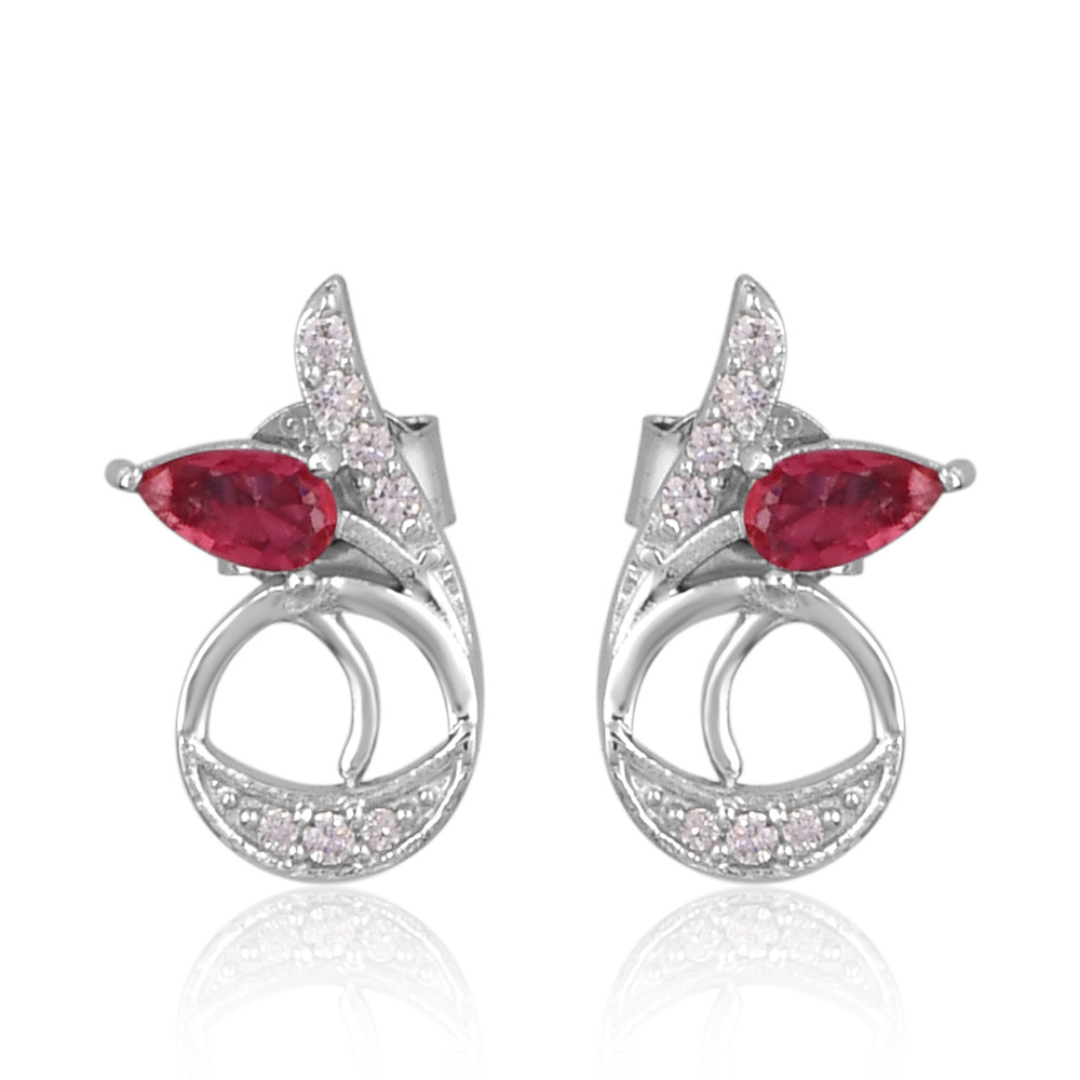 The Crimson Leaf Curve Earrings