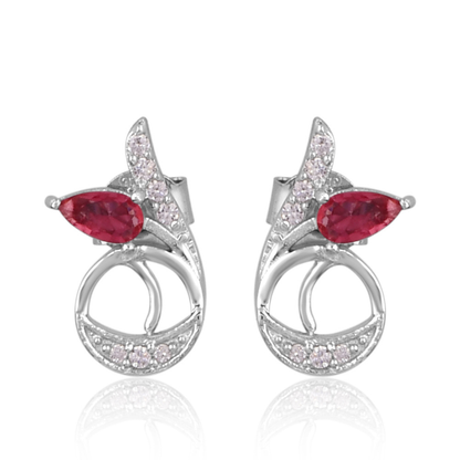 The Crimson Leaf Curve Earrings
