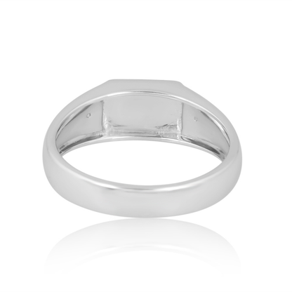 The Textured Quad Silver Band