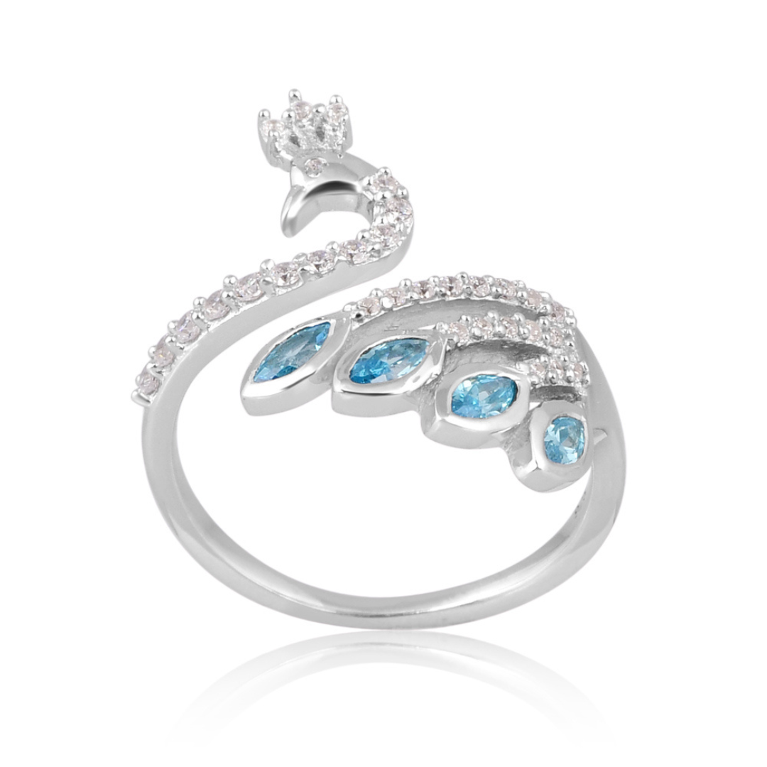 The Sky Blue Peacock Majesty Ring