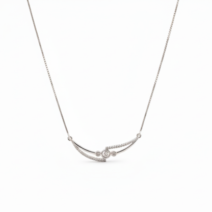 The Crystal Trinity Wave Necklace