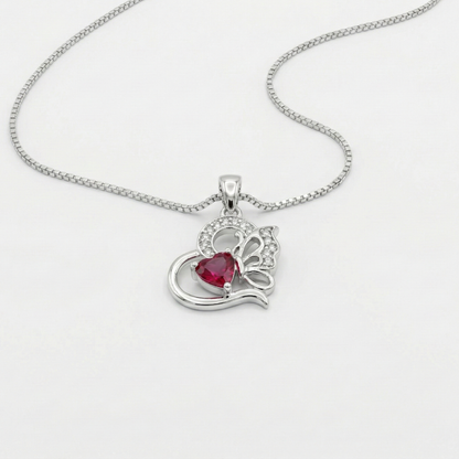The Crimson Butterfly Heart Necklace