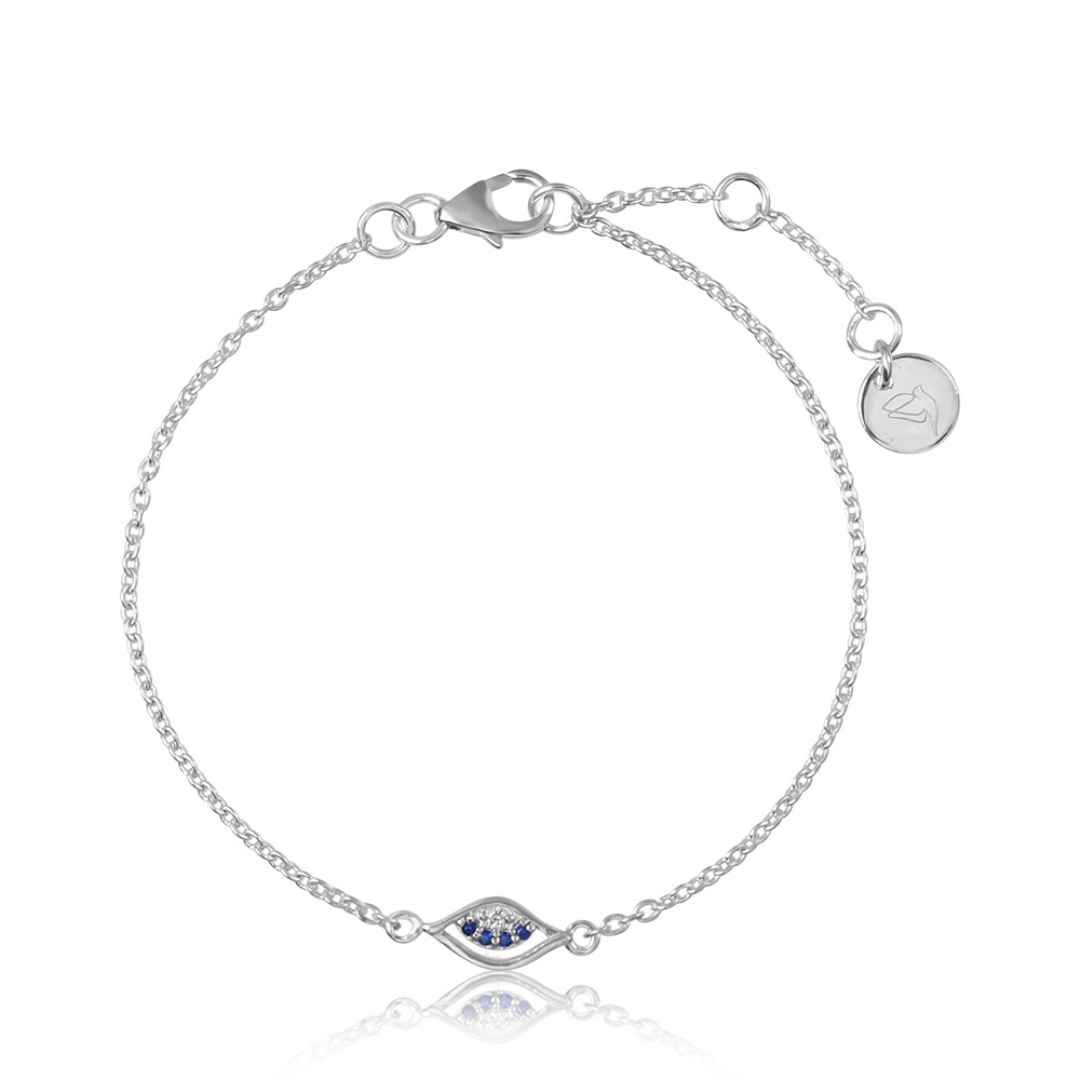 925 Silver Sapphire Blue Eye Bracelet