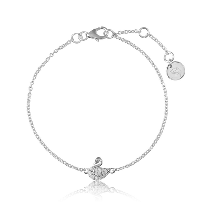 925 Silver Sparkling Cygnet Bracelet