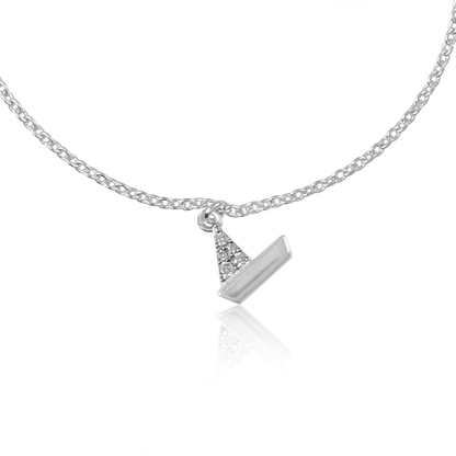 925 Silver Sparkling Paper Boat Bracelet