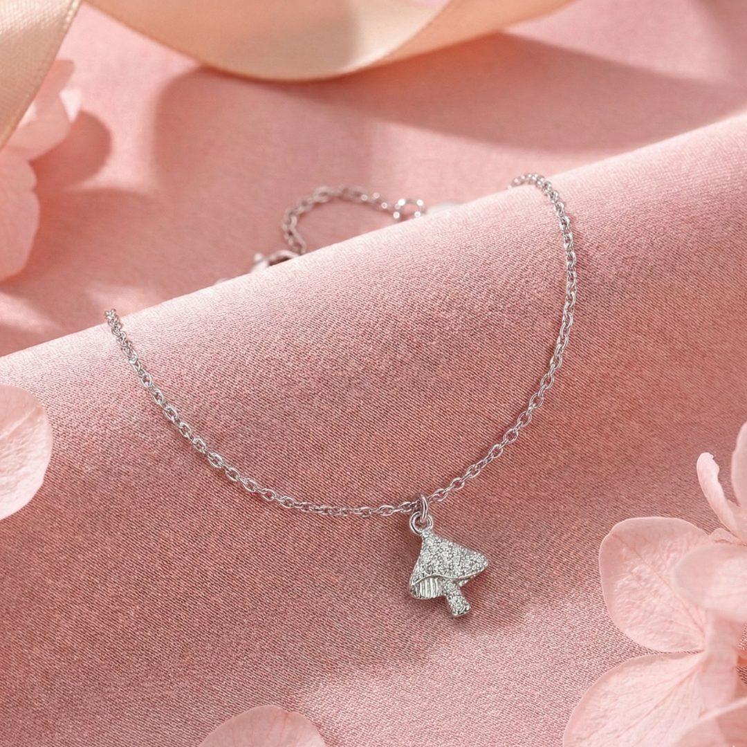 Whimsical Mushroom 925 Silver Bracelet