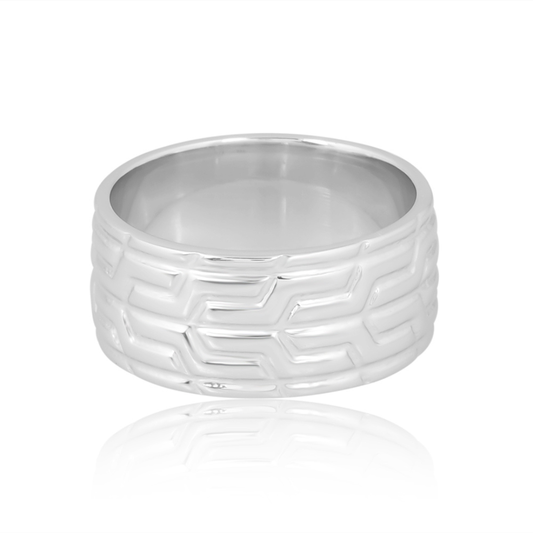 The Silver Tread Geometric Band
