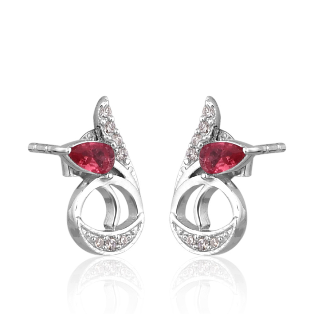 The Crimson Leaf Curve Earrings