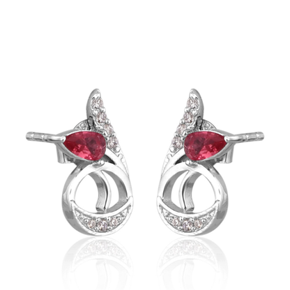 The Crimson Leaf Curve Earrings