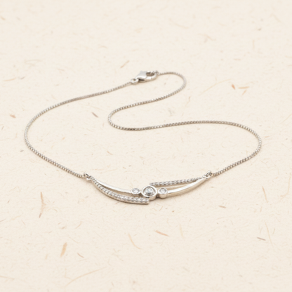 The Crystal Trinity Wave Necklace