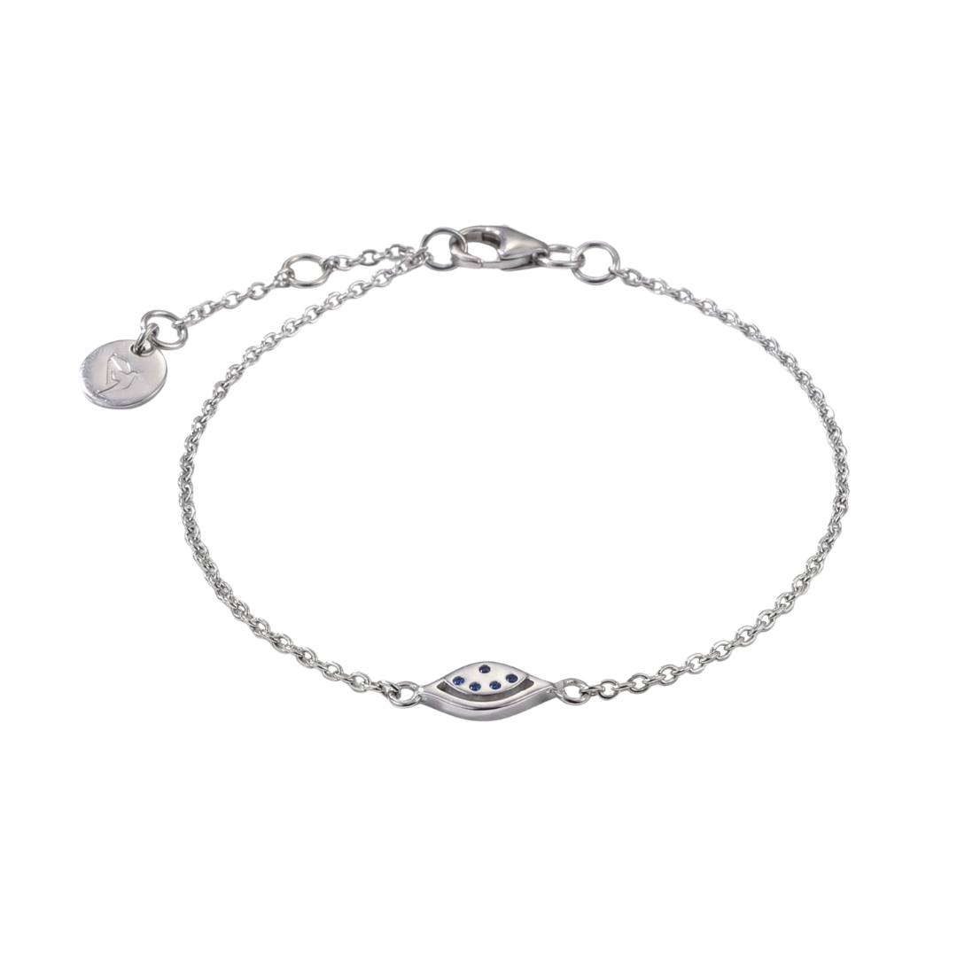 925 Silver Sapphire Blue Eye Bracelet