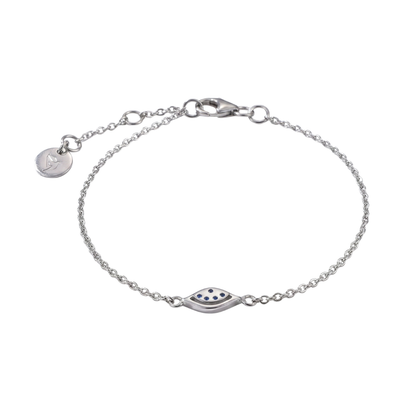 925 Silver Sapphire Blue Eye Bracelet