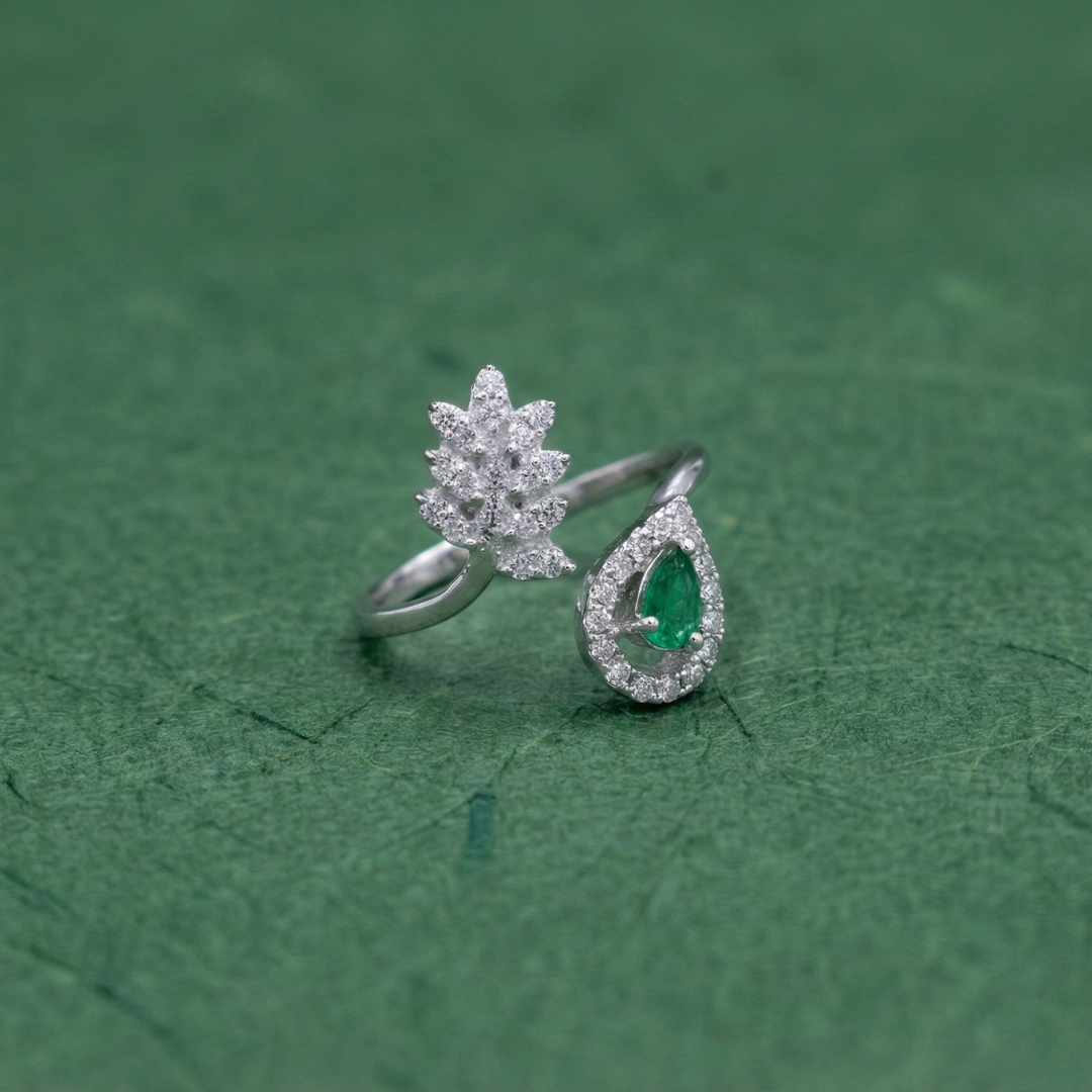 The Emerald Leaf Wrap Ring