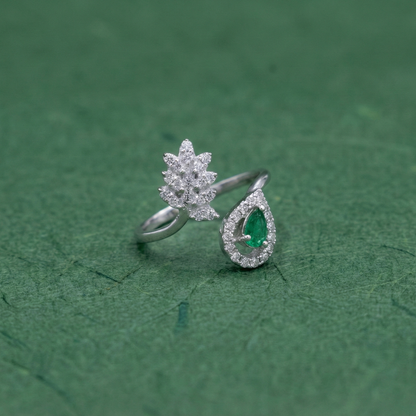 The Emerald Leaf Wrap Ring