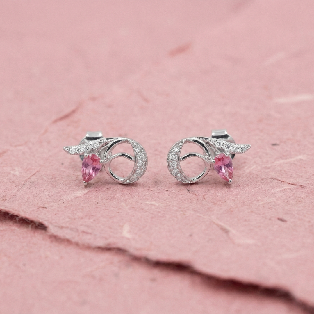 The Crimson Leaf Curve Earrings