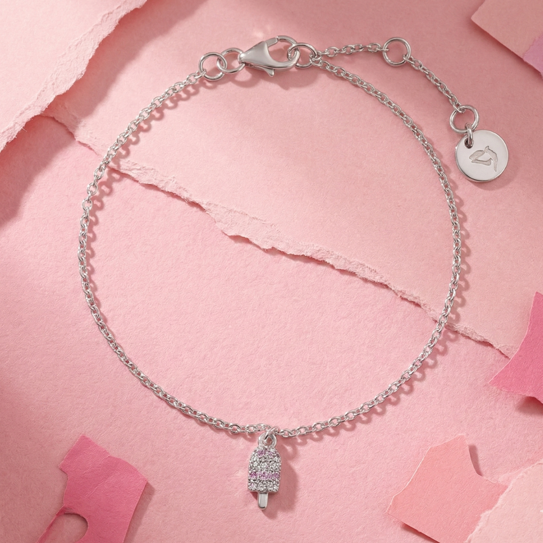 925 Silver Pink Ice Pop Bracelet