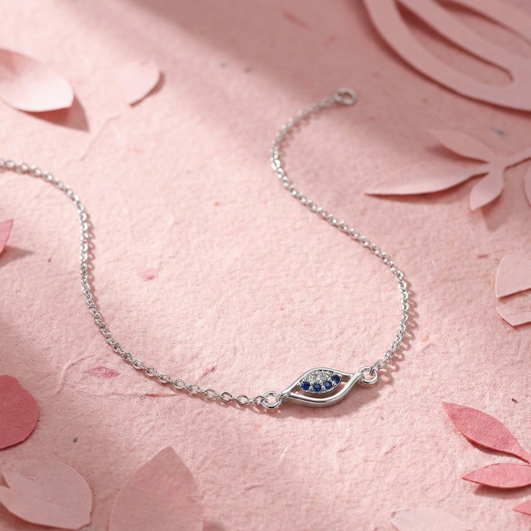 925 Silver Sapphire Blue Eye Bracelet