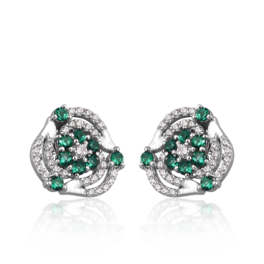 The Emerald Rose Swirl Earrings