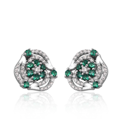 The Emerald Rose Swirl Earrings