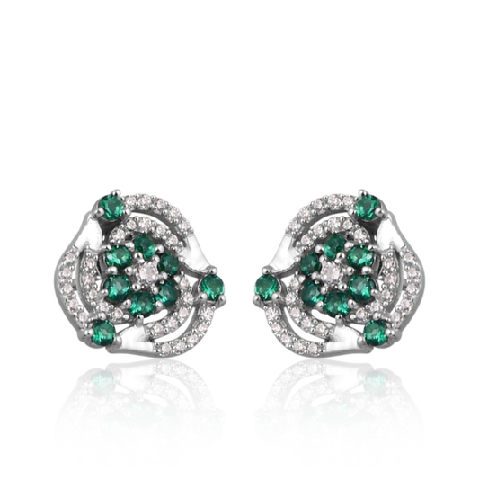The Emerald Rose Swirl Earrings