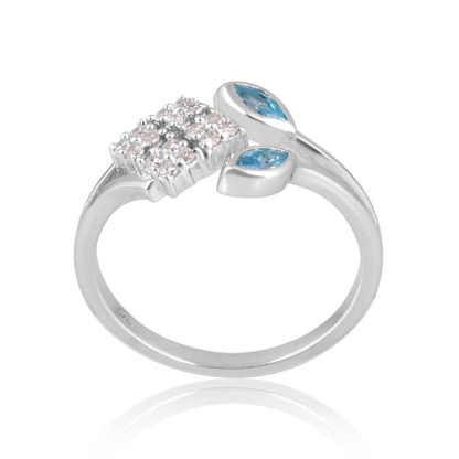 The Sky Blue Leaf Mosaic Ring
