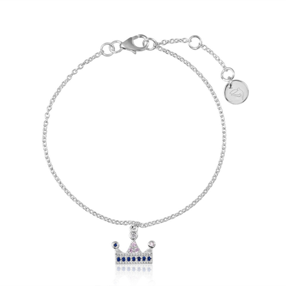 925 Silver Royal Tiara Charm Bracelet
