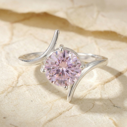 925 Silver Swirl Tension-Style Round Ring