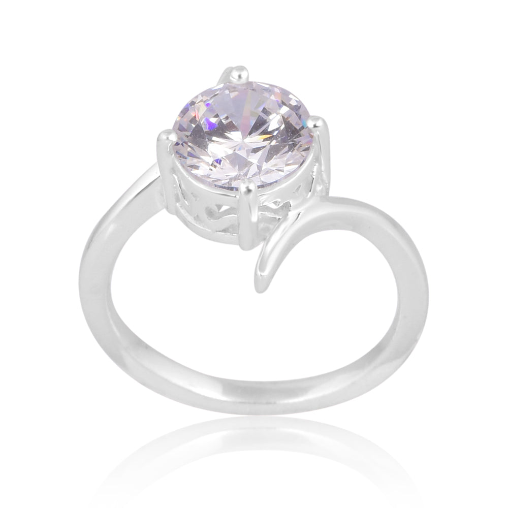 925 Silver Swirl Tension-Style Round Ring