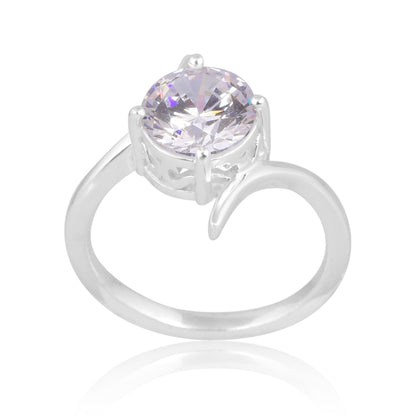 925 Silver Swirl Tension-Style Round Ring