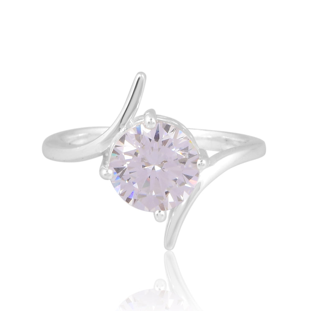 925 Silver Swirl Tension-Style Round Ring