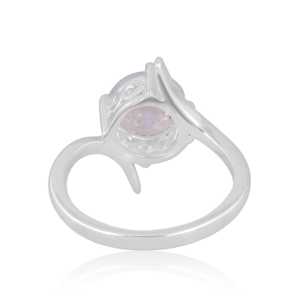 925 Silver Swirl Tension-Style Round Ring